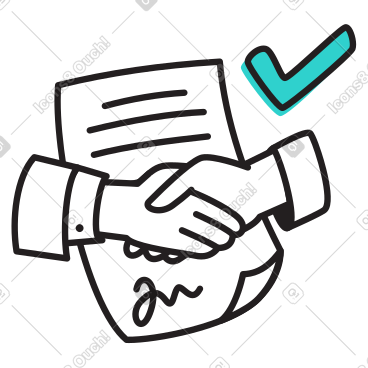 Partnership and signing a contract PNG, SVG