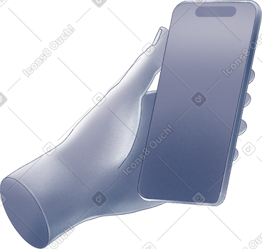 Hand with phone PNG, SVG