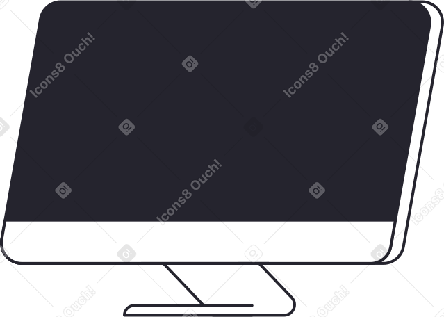 Монитор компьютера черный в PNG, SVG