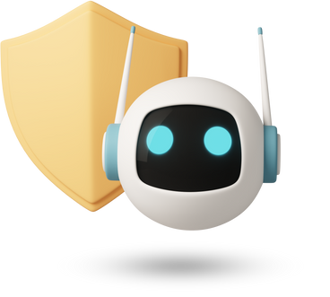 Small chatbot with shield PNG, SVG