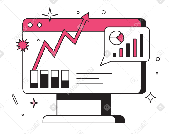 Web analytics and statistics Illustration in PNG, SVG
