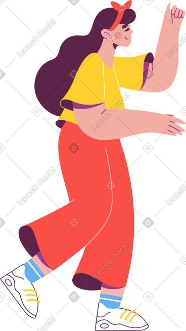 站着举起双手的女孩 PNG, SVG