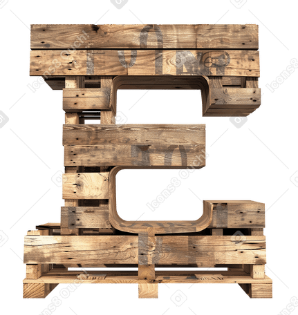 Holzbuchstabe e PNG, SVG