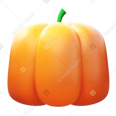 3D orange pumpkin PNG, SVG