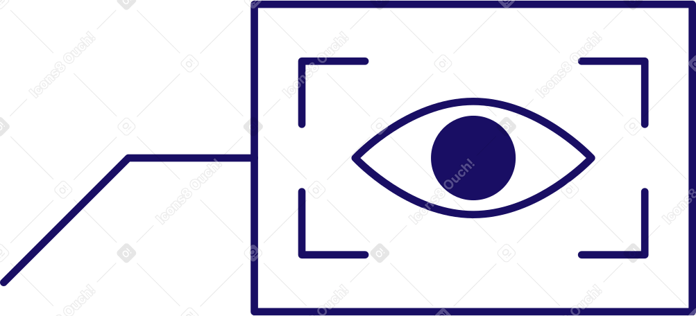rectangle with machine vision icon PNG, SVG
