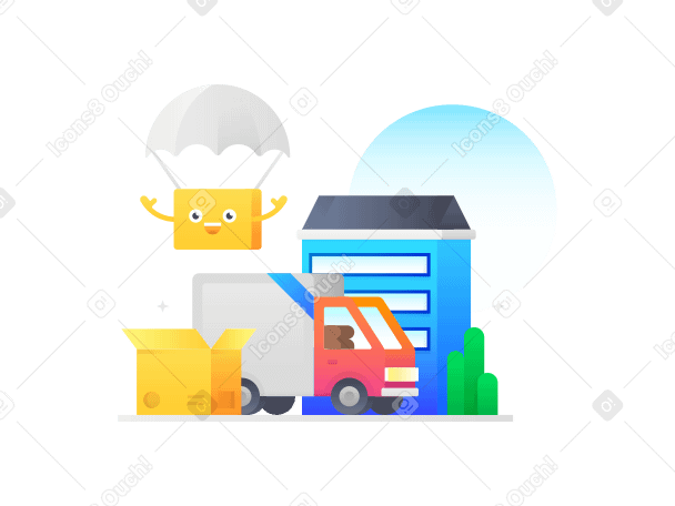 Shipping Illustration in PNG, SVG
