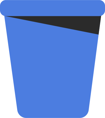blue bucket PNG, SVG
