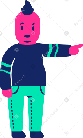 man doubt pointing Illustration in PNG, SVG
