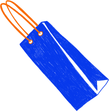 blue long bag with orange handles PNG, SVG