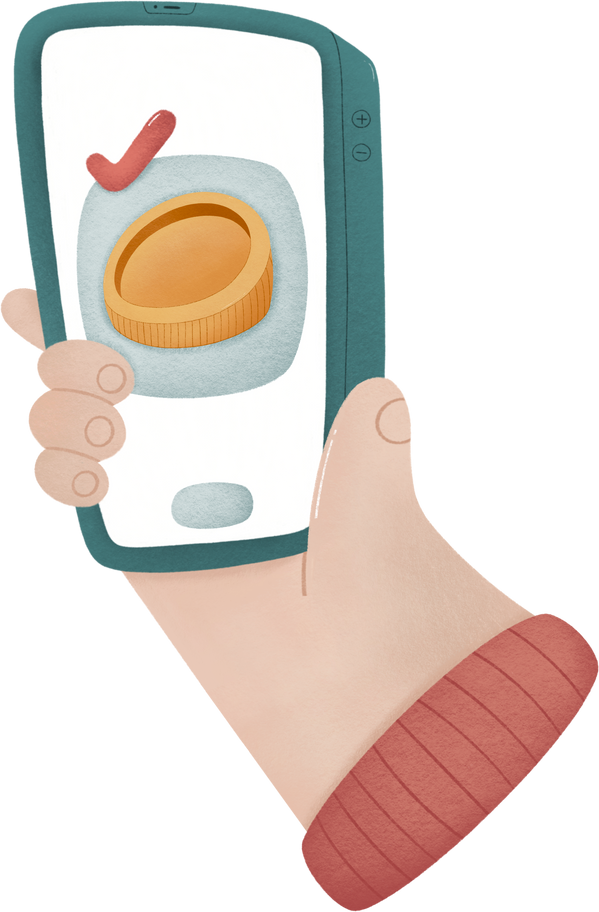 hand with mobile phone Illustration in PNG, SVG