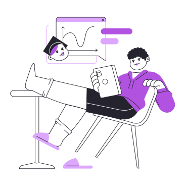 Человек учится онлайн в PNG, SVG