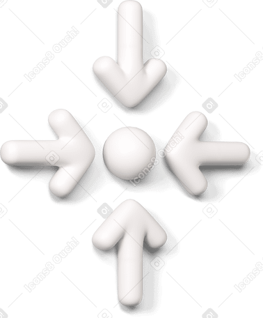 3D White meeting point icon turned to the right Illustration in PNG, SVG