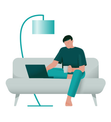 Man working at home PNG, SVG