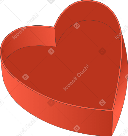 Fundo da caixa em formato de coração PNG, SVG
