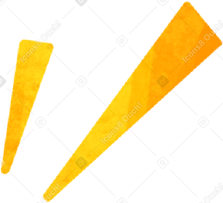 two yellow triangles Illustration in PNG, SVG