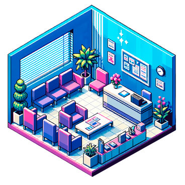 isometric office waiting room interior  PNG, SVG
