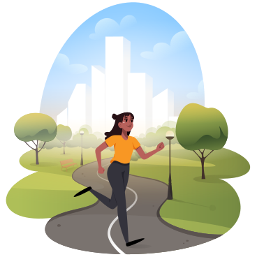 Woman runs in the park PNG, SVG