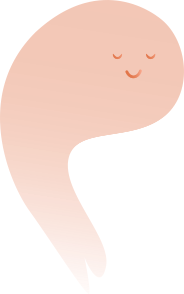 little orange ghost smiling PNG, SVG