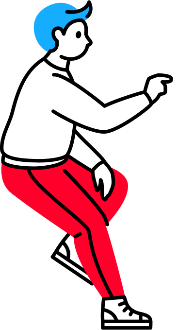 Сидящий мужчина с поднятой рукой в PNG, SVG
