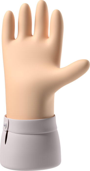 Mão de pele pálida levantada PNG, SVG