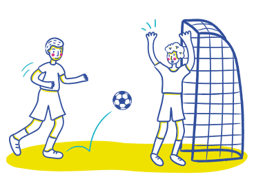 Мальчики играют в футбол в PNG, SVG