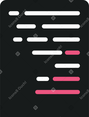 black vertical window with code PNG, SVG