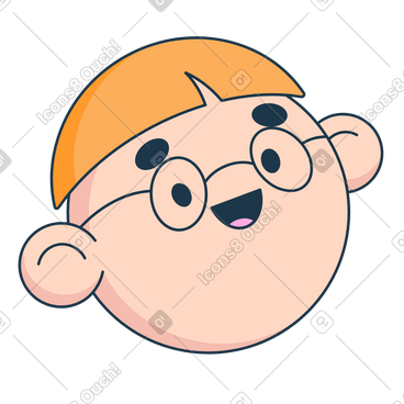 Man's head with glasses PNG, SVG