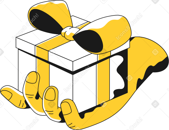 有礼物盒的手 PNG, SVG