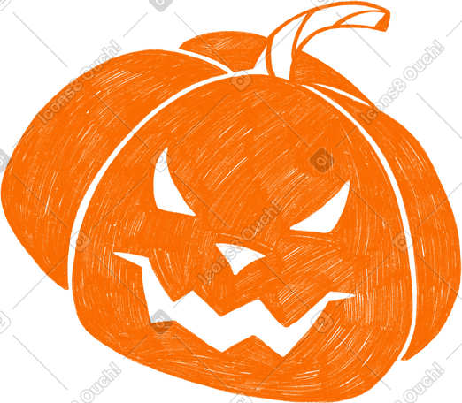 orange pumpkin with a wicked look for halloween PNG, SVG