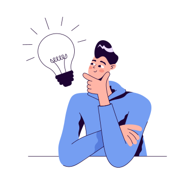 Guy thinks and comes up with an idea PNG, SVG
