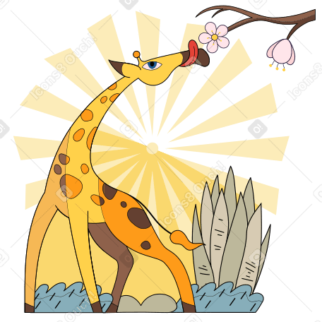 Giraffe Illustration in PNG, SVG