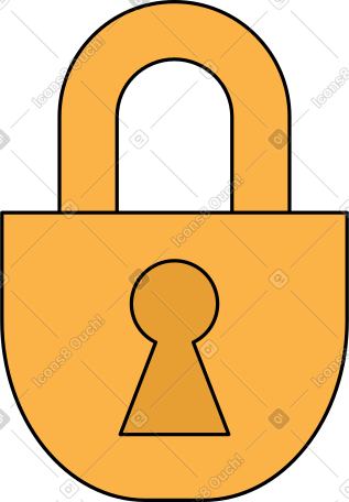 yellow padlock closed PNG, SVG