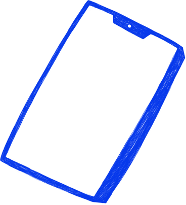 blue phone sketch PNG, SVG