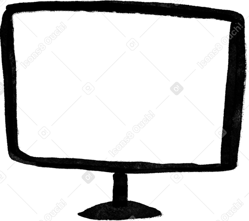 black computer screen Illustration in PNG, SVG