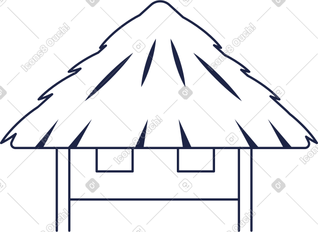 茅草屋顶的房子 PNG, SVG