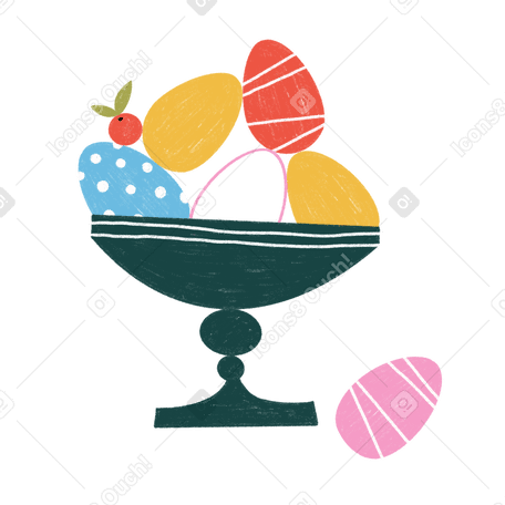 장식된 부활절 달걀이 있는 꽃병 PNG, SVG