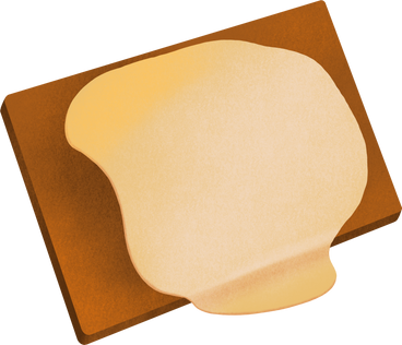 wooden board and a piece of dough PNG, SVG