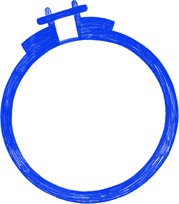 blue round embroidery frame PNG, SVG