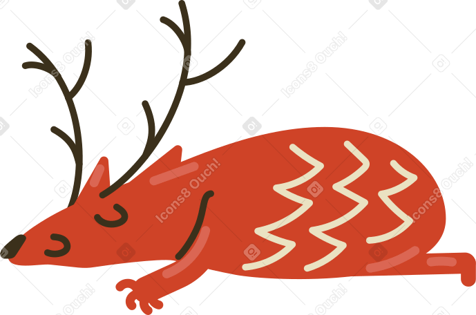 sleeping deer Illustration in PNG, SVG
