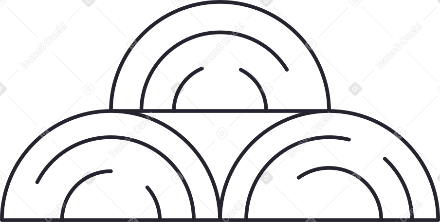 три белых бревна спереди в PNG, SVG
