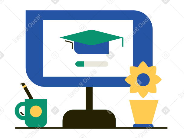 Remote education  Illustration in PNG, SVG