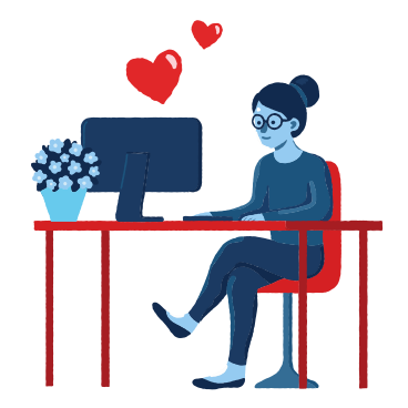 A woman chatting on a dating app в PNG, SVG
