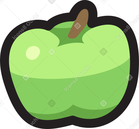 зеленое яблоко в PNG, SVG