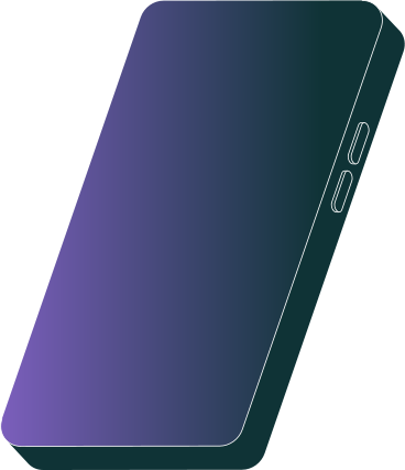 Наклоненный черно-фиолетовый смартфон в PNG, SVG