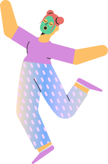 dancing girl with a face mask PNG, SVG
