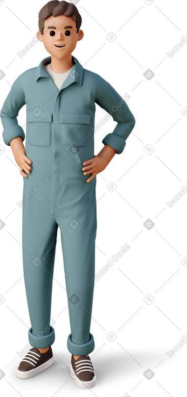 Boy in the worker jumpsuit PNG, SVG