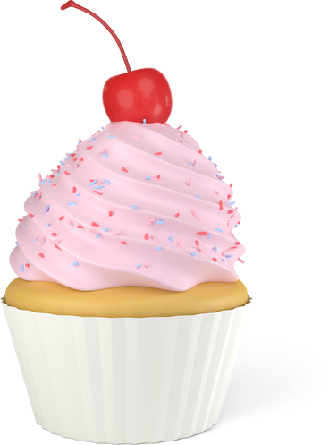 cupcake with cherry PNG, SVG