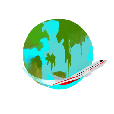 Avion volant autour de la terre PNG, SVG