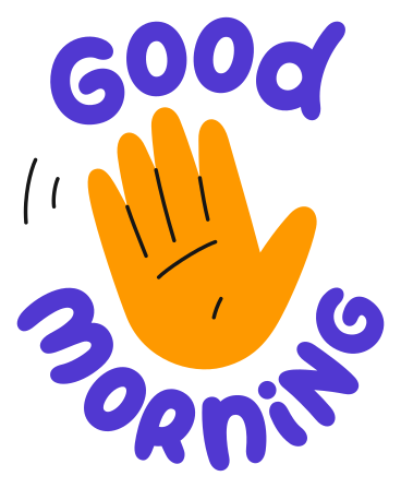 hand and lettering good morning sticker animated illustration in GIF, Lottie (JSON), AE