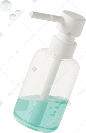 3D green sanitizer pump bottle PNG, SVG